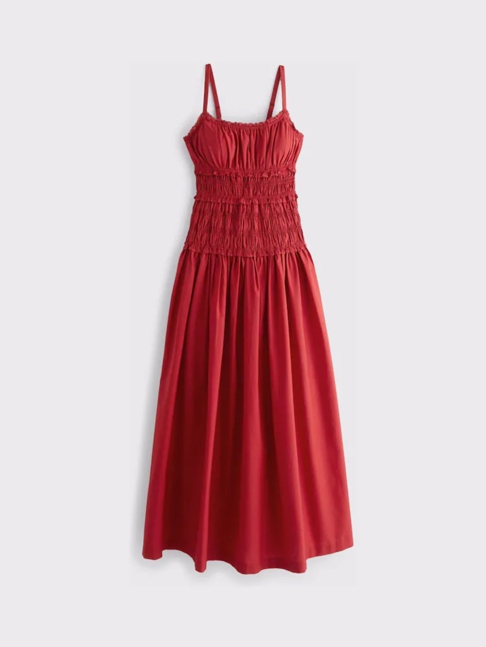A&F Red Smocked Maxi Dress